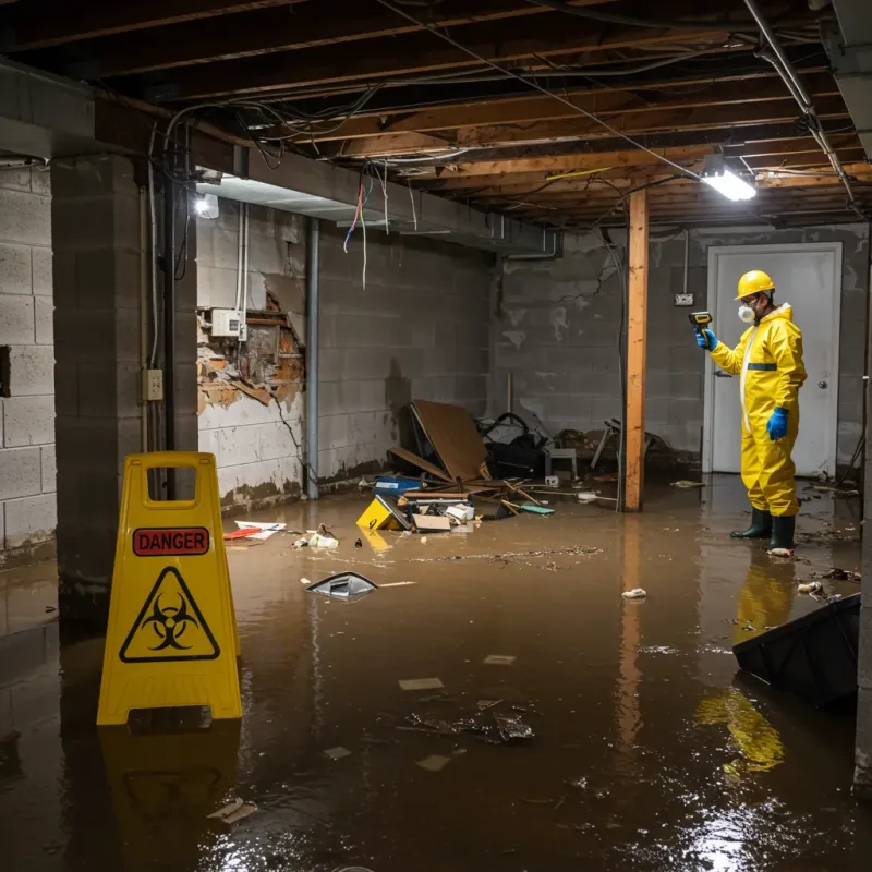 Flooded Basement Electrical Hazard in Tarboro, NC Property