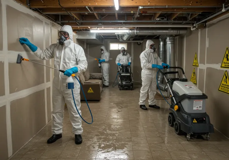 Basement Moisture Removal and Structural Drying process in Tarboro, NC